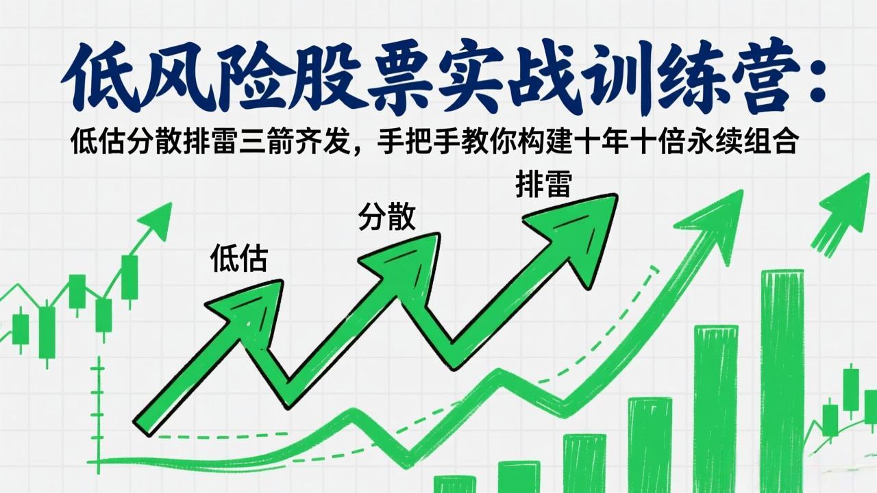 低风险股票实战训练营：低估分散排雷三箭齐发，手把手教你构建十年十倍永续组合-全民创业网