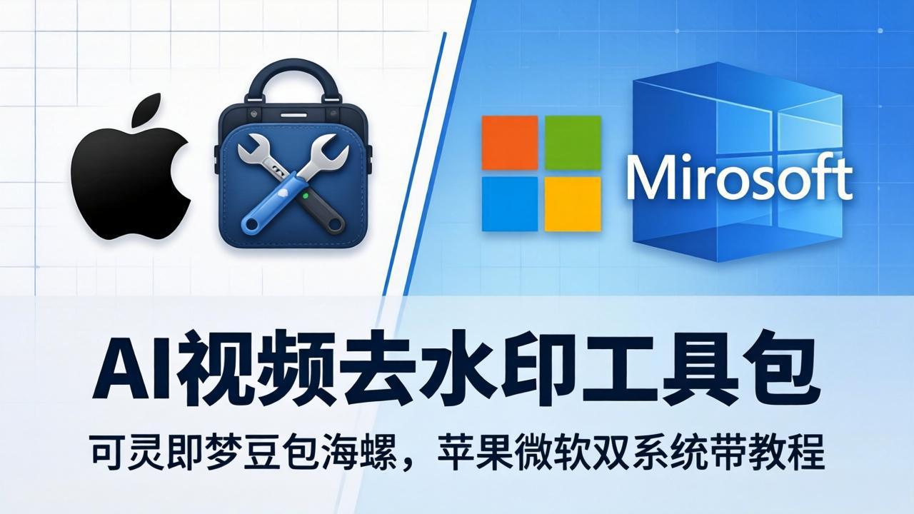 AI视频去水印工具包：可灵即梦豆包海螺，苹果微软双系统带教程-全民创业网