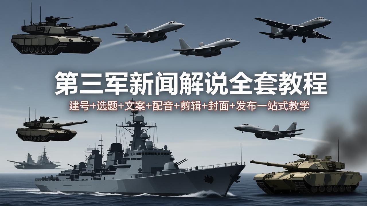 图片[1]-第三军迷新闻解说全套教程：建号+选题+文案+配音+剪辑+封面+发布一站式教学-全民创业网