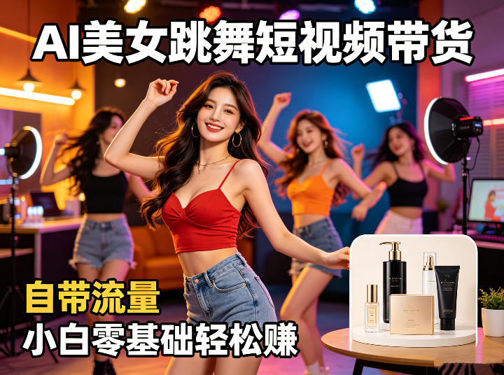 AI美女跳舞短视频带货：自带流量，小白零基础轻松賺，详细拆解-全民创业网