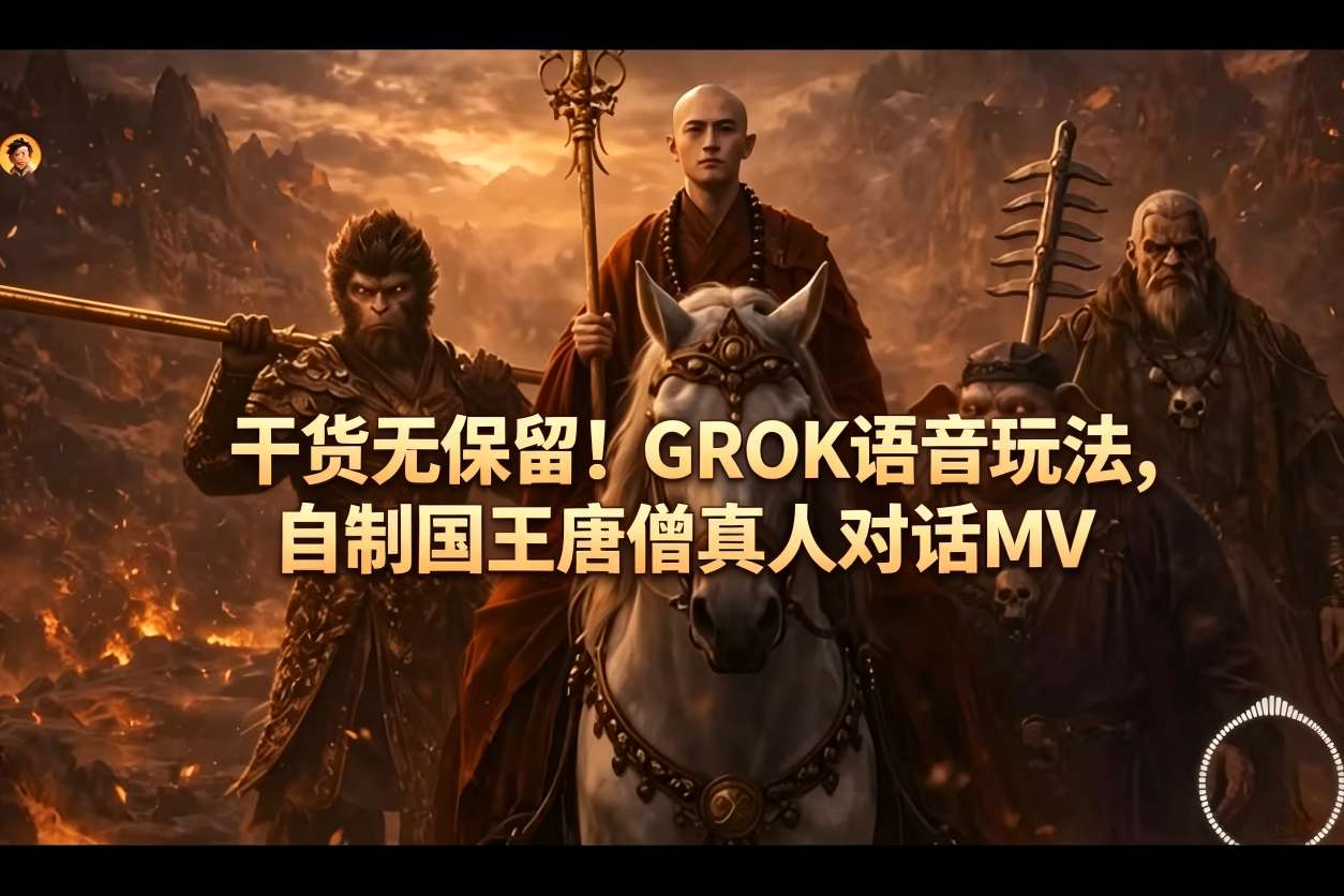 干货无保留！GROK语音玩法，自制国王唐僧真人对话MV-全民创业网