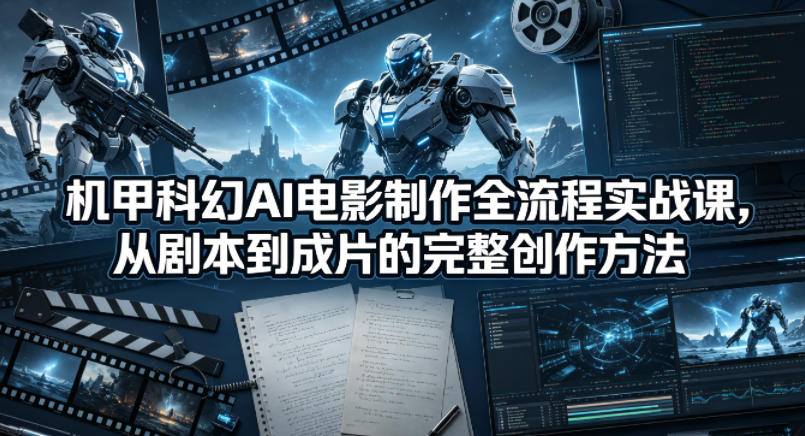 机甲科幻AI电影制作全流程实战课，从剧本到成片的完整创作方法-全民创业网