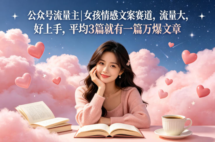 公众号流量主女孩情感文案赛道，流量大，好上手，平均3篇就有一篇万爆文章-全民创业网