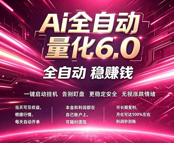 最新AI量化交易6.0，24小时自动运行，绿色稳定！日入1000+-全民创业网