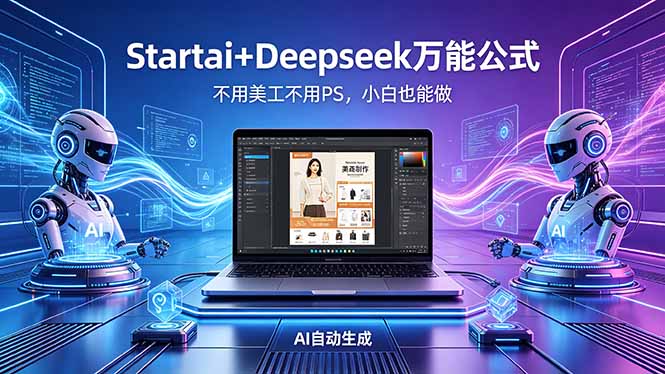AI自动做电商详情页：Startai+Deepseek万能公式，不用美工不用PS，小白也能做-全民创业网