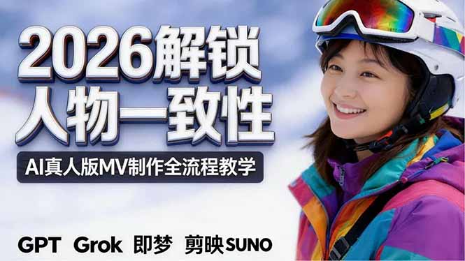 2026独创解锁人物一致性：AI真人版MV制作，不讲空话，不拼概念，全流程实操-全民创业网