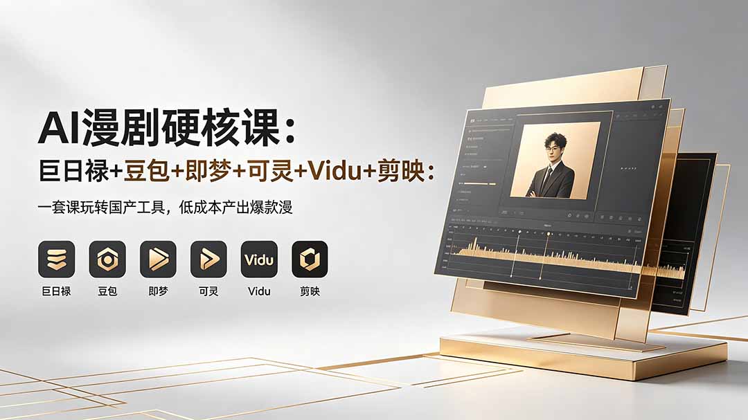 AI漫剧硬核课：巨日禄+豆包+即梦+可灵+Vidu+剪映：一套课玩转国产工具，低成本产出爆款漫剧-全民创业网